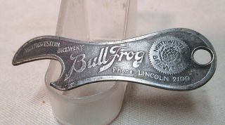 Vintage Bull Frog Beer Bottle Opener Pre Prohibition Northwestern Brewery Sign