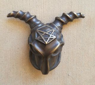 Belt Buckle Brass Heavy Metal Punk Rock Pentagram Goat Horns Grindcore Gas Mask