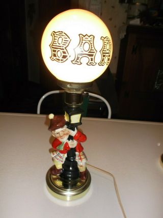 Vintage Bar Lamp Light Scottish Drunk Lamp Post Globe Shade