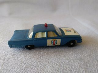 1963 Matchbox / Lesney 55b Ford Fairlane Police Car In Lt.  Blue - Very