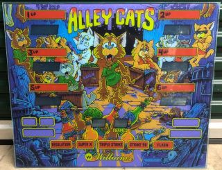 Nos 1985 Williams " Alley Cats " Shuffle Bowler Backglass/plexiglass Art