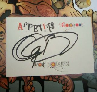 Rare Signed Anthony Bourdain Book Plate Signature Autographed Unpeeled Appetites
