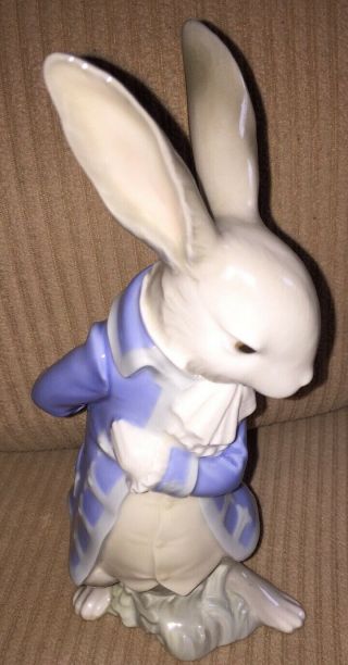 Nao Lladro Bunny Rabbit Dressed For Waltz Alice In Wonderland Large Rare