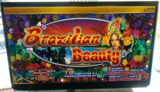 Brazilian Beauty Slot Machine Casino Topper Insert,  Glass In Great Shape