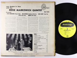 Reese Markewich - Designs In Jazz LP - Modernage Autograph Mono DG VG, 2