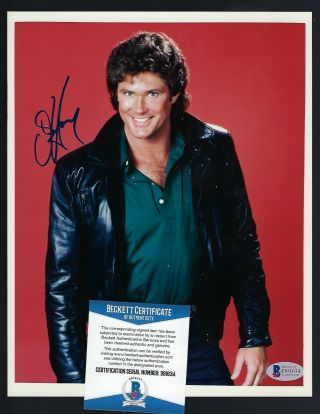 David Hasselhoff Signed 8 " X 10 " Photograph Bas Authenticated " The Hoff "