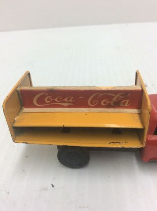 RARE 1950 ' S JAPANESE TIN COCA - COLA FRICTION TRUCK 4inch 6