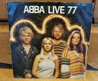 Abba Live 77 Promo Gold Flexi Record 33 Sweden 1977 Vintage Collectible Rare