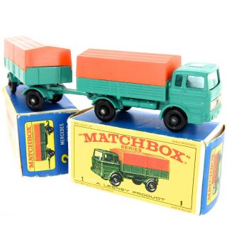 Matchbox Lesney Mercedes Truck And Trailer With Boxes Series 1 And 2