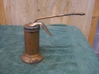 Vintage Eagle Hand Pump Oiler 6 Oz.  Gold - Copper Tone Can - 4 1/2 " Tall - 6 " Spout
