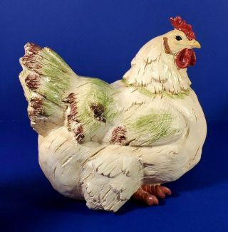 GORGEOUS HAND PAINTED RESIN ROOSTER AND HEN - MADE TO LOOK LIKE CARVED WOOD - NE 4