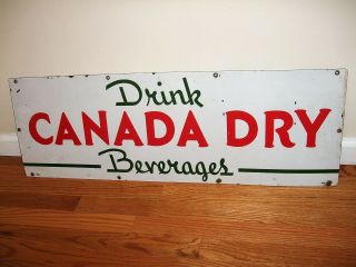 Vintage 1941 Drink Canada Dry Porcelain Soda Pop Beverage Advertising Sign