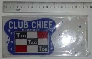 JENNINGS CLUB CHIEF TIC - TAC - TOE Slot Machine Sign Replacement Part 4