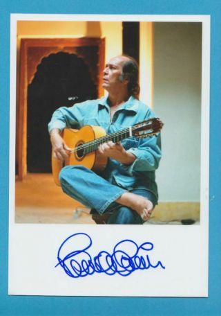Paco De Lucia In Person Signed Glossy Photo 13 X 18 Cm