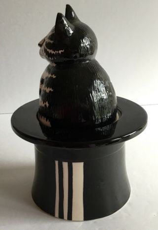 Vintage Kliban Cat BLACK TOP HAT COOKIE JAR/TRINKET BOX 2