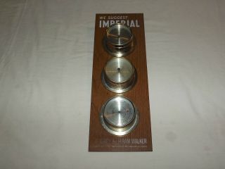 Vntge 1960 - 70s Imperial Whiskey Hiram Walker Springfield Barometer