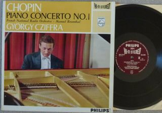 Rare & Ex,  Cziffra Chopin Piano Con No1 Philips Uk Hi - Fi Stereo Lp 1st.  Press