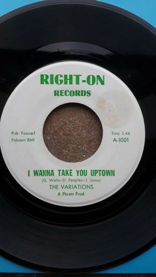Rare Northern Soul - The Variations - I Wanna Take You Uptown - Right On