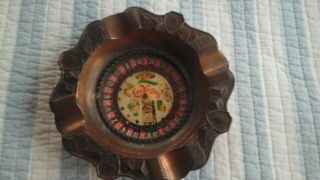 Vintage Las Vagas Roulette Wheel Great Marked " Japan " On Back Copper 1950