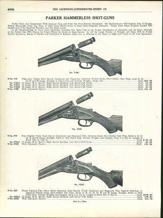 1918 Advertisement 2 Page Parker Hammerless Shot Gun Shotgun Ahe Ah Bh Bhe