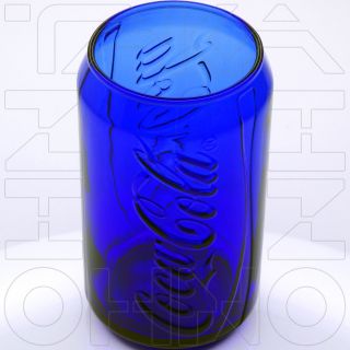 MCDONALD ' S COCA - COLA COKE CAN SHAPED GLASS 2011 JAPAN EXCLUSIVE DARK BLUE RARE 2