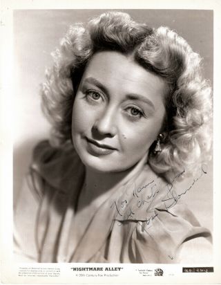 American Stage & Movie Actress Joan Blondell,  Vintage Signed Studio Photo.