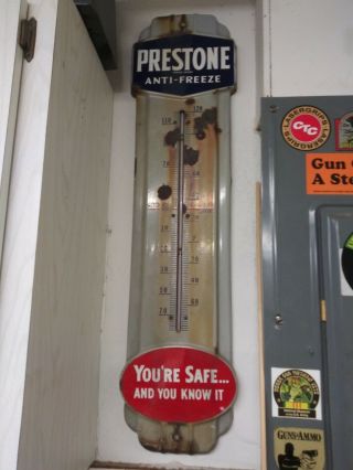 Prestone Antifreeze Vintage Thermometer