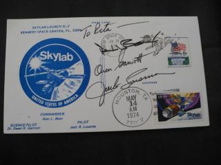 Skylab 3 Vip Card Orig.  Signed Bean,  Garriot,  Lousma,  Space