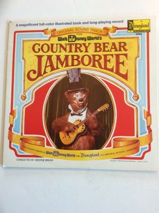 1972 Walt Disney World Country Bear Jamboree Disneyland Records Lp W/book 3994 M