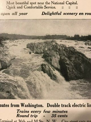 ANTIQUE 1912 PRINT AD GREAT FALLS OF THE POTOMAC W & OD RAILWAY RR 2