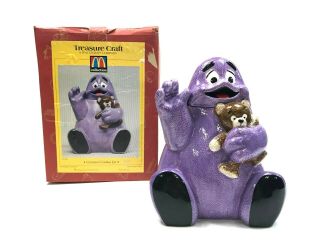 Rare Grimace With Teddy Bear Cookie Jar Purple Mcdonald 