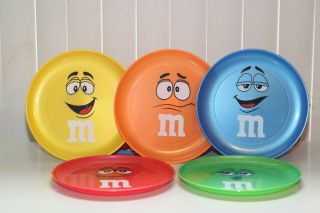 M&m Collector Edition Plates,  Set Of 5 (blue,  Green,  Red,  Yellow,  Orange)