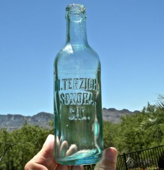 Ca 1910 Sonora California (tuolumne Co Gold Rush) " Terzich " Antique Soda Bottle