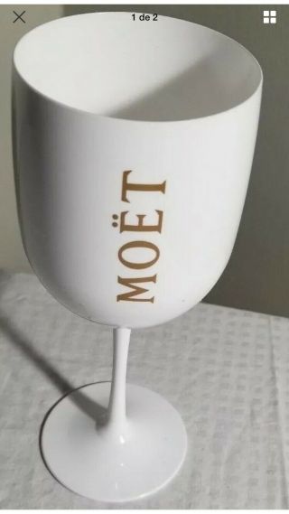 Moet Chandon Ice Imperial White Acrylic Champagne Glass Goblet x 4 2