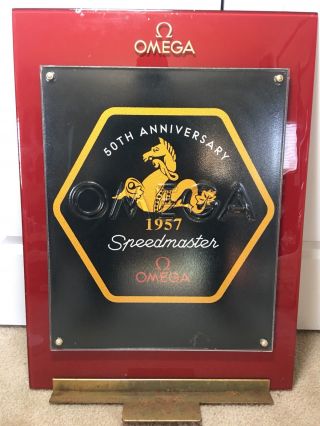 Rare Signage 2007 Omega Speedmaster 50th Anniversary Classic Watch Store Display