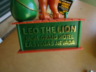 RARE Vintage MGM GRAND HOTEL LAS VEGAS LEO the LION MECHANICAL BANK w/BOX 4