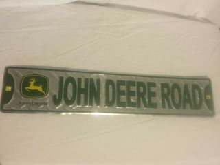 John Deere Tractor Logo Road Metal Diamond Plate Street Sign Farm Decor