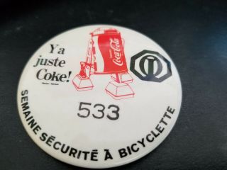 Round Button Pin Coca Cola /coke - R2d2 Star Wars - Serial No 533 - French