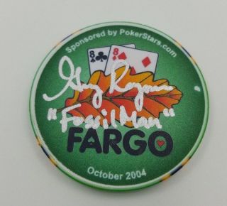Greg Fossilman Raymer Poker Chip Autographed Poker Stars 2004 Fargo R00lerz