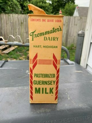 Trommaters Dairy Hart Michigan Milk Container Vintage Very Rare