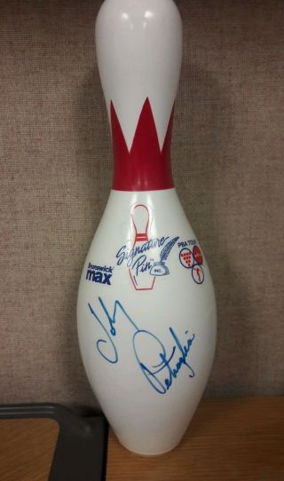 Johnny Petraglia Brunswick Max Pba Tour Signed Bowling Pin Autographed