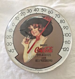 Vintage Coca Cola Thermometer 12 " Round