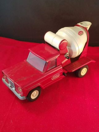 Vintage Red Tonka Concrete Cement Mixer Truck Pressed Steel Toy