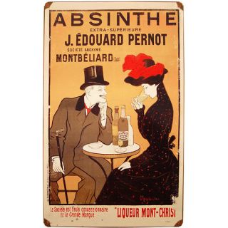 Vintage Absinthe J.  Edouard Pernot Metal Bar Sign - Pub Wall Liquor Display Art
