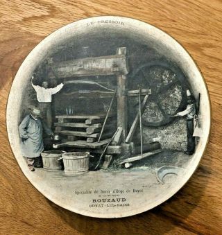 Antique Can Vide En TÔle - " Rouzaud " - Sucre D´orge De Royat - " Le Pressoir " 16,  5cm