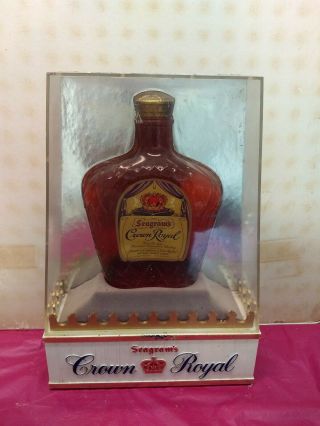 Vintage Crown Royal Whiskey Bar Sign 3 - D Man Cave Rare Pub