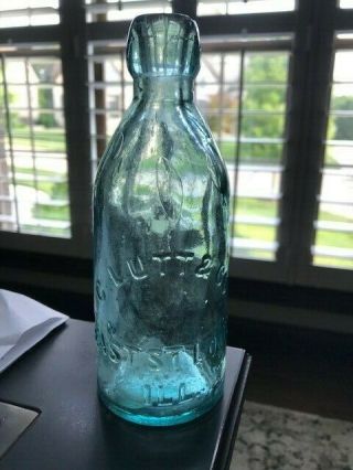 E East Saint St Louis Il Illinois C.  Lutt Co.  Blob Hutch Soda Bottle Ca 1880 