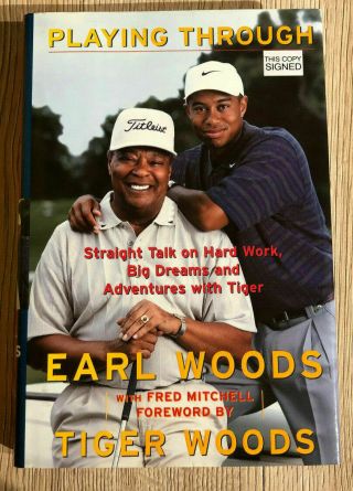 Tiger Woods Signed Book Playing Through Autograph Masters Golf Goat 15 Majors
