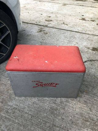 Rare Squirt Ice Cooler Picnic Chest Embossed Lettering