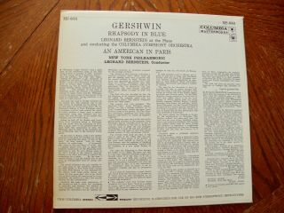 Leonard Bernstein Gershwin Rhapsody in Blue LP STUNNING NEAR 2